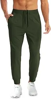 [Aolesy] Men's Joggers Sweatpants Pants with Zipper Pockets Tapered Track Athletic Slim Fit Pants for Workout, Golf, Running