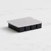Kitchen Pro Kool 4 Jumbo Rectangular Ice Tray with Lid Charcoal