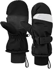 [LANZON] Children's Ski Gloves, Winter Snow Gloves, Warm Fleece Lined, Waterproof, Windproof, for Snowboarding, Tobogganing, Cycling, Skiing, Riding, Skating, Biking