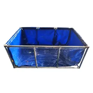 透明帆布折疊魚池家用游泳帶支架刀刮布移動水池養殖蓄水箱防水布