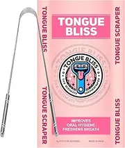 Tongue Bliss Copper Tongue Cleaner For Kids & Adults Stainless Steel Tongue Scraper For Fresh Breath (Stainless Steel Pack of 1)