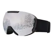 029 Outdoor Snow Proof Snow Skiing Goggles Large Spherical Adult Skiing Glasses (Silver)