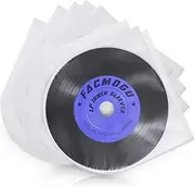 100 Pieces Round Bottom Vinyl Record Sleeves, U Shaped Record Sleeves Interior Disc Cover for 45 RPM Records Collections, Crystal Clear Vinyl Covers for Protect LP Albums from Scratches (12 Inch)