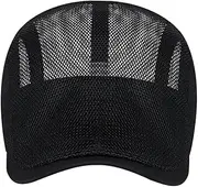 [COLLBATH] Men's Women's Newsboy Cap Mesh Beret Cap Breathable Outdoor Sun Hat Stylish Polyester Newsboy Hat for Men Black