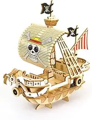 ki-gu-mi One Piece Going Merry Ship Model - One Piece Model Kit Series - Japanese Miniature Wooden 3D Puzzle for Adults and Teens - Fun DIY Wood Craft Kits for Adults and Kids