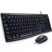 NEW Logitech MK200 Combo Wired Keyboard And Mouse Black PC MAC