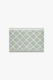 Bath Mat | Green Bath Mat Tria Trellis Sage | Ruggable