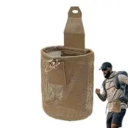 Dump Pouch, Large-Capacity Foldable Mesh Utility Bag, Quick-Release Belt Pouch, Drawstring Waist Organizer for Outdoor Hiking, Hunting, Camping, Army Green, Black and Khaki