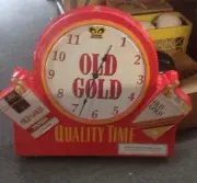 NOS Old Gold Cigarette Clock QUALITY TIME -2 Sided Store Display