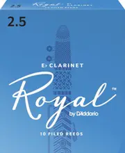 Rico Royal Eb Clarinet Reeds, Strength 2.5, 10-pack