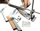 Professional Knife Sharpener Fix Angle Kitchen Sharpening Set System 4 Whetstone