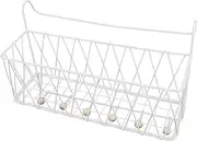 LOORGVEL Dorm Room Bedside Organizer Bunk Bed Basket Iron Storage Rack Hanging Shelf for Books Glasses Efficient Bed Storage