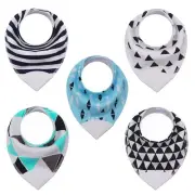 Baby & Toddler Bandana Teething Bib with BPA-Free Silicone Teether and Adjust...