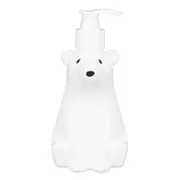 Shampoo Dispenser White Bear Style Pump Type Durable PP PE Widely Used Shower Bottles for Bathroom Washroom Toilet S(6.5x2.9in)