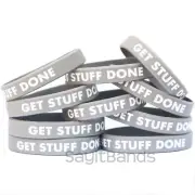 10 GET STUFF DONE Wristbands - Color Filled Modivation Silicone Bracelet Bands