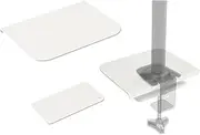 ERGOMAKER Monitor Arm Reinforcement Plate, Monitor Mount Protect Desktop with Anti-Slip Steel Top Plate Reinforcement, Fits Most Monitor Stand C Clamp Installation (White)