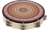 Wooden Tambourine Drum | 8-Inch Wooden Handheld Tambourine Kids Drum - Beginners-Friendly Percussion Instrument Hand Drum for Camping, Stage Performance