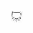 16G Septum Ring Clicker Surgical Steel Nose Piercing Jewelry Clear CZ Daith Rook