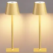 2 Pack Rechargeable Table Lamps Cordless Lamp - Gold Cordless Lamps Set of 2