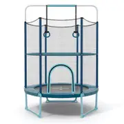 Costway 215cm Kids Trampoline Mini Bouncer w/Gymnastic Bar Blue