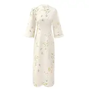 White Elegant Cheongsam Qipao Chinese Traditional Modified Dress Women