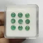 Natural Emerald Round cut 5.00 mm 4.00 cts, 9 Pcs Lot Loose Green Emerald Round