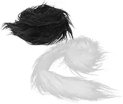 Healifty 2pcs DIY Fox Mask Plush Accessories Fluffy Faux Fur Strips for Costumes Versatile Use for Parties and Performances