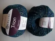 Berlini Trion wool blend twist yarn, Deep Sea (blue), lot of 2 (180 yds ea)