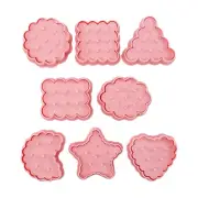 8pcs/set Flower Cookie Cutters Plastic Biscuit Molds Cookie Stamps DIY