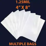 1.25Mil, 4" X 8" | LDPE Clear Flat Poly Bags, Flexible & Durable | Multiple Bags