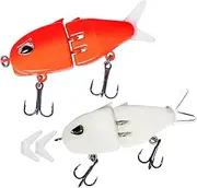 Mini Glide Bait for Bass Fishing, Slow Sinking Wide S Motion Smooth Glide Baits for Freshwater and Saltwater Small Glide Multi-Jointed Swimbait for Bass Pike