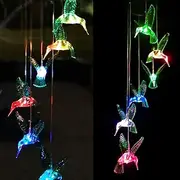 Christmas Lights,Wind Chimes Outdoor Garden Decor,Solar Lights Outdoor Decorative Mobiles for Bistro Patio Window Garden Yard Decor (Hummingbird)