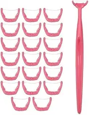 20 pcs/Set White/Green/Pink Disposable Interdental Brush Teeth Stick Toothpicks Dental Floss Handle Oral Cleaning Flosser Tools (Color : Pink)
