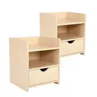 2X Bedside Table Side Storage Cabinet Nightstand Bedroom 1 Drawer 2 Shelf LARK O