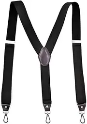 [Generic] Y-Back Suspenders 1.4'' Heavy Duty Braces&3 Swivel Hooks on Belt Loops