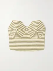 [MARA HOFFMAN] MARA HOFFMAN - + Net Sustain Striped Tencel™ Lyocell-blend Twill Bustier Top - Green - US0 US 0 Green