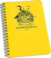 Rite in the Rain Weatherproof Spiral Notebook, 4.625" x 7", Yellow Cover, Birders Journal (No. 195)