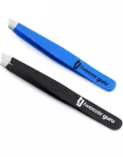 2 Pcs Tweezer Guru Stainless Steel for Eyebrows Blackhead & Splinter Tweezer USA