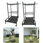 Garden Tool Organizer with Hooks Utility Shelf Garage Carbon Steel Yard Tool