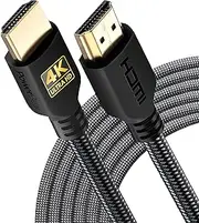 PowerBear 4K HDMI Cable 6 M | High Speed, Braided Nylon & Gold Connectors, 4K @ 60Hz, Ultra HD, 2K, 1080P, ARC & CL3 Rated | for Laptop, Monitor, PS5, PS4, Xbox One, Fire TV, Apple TV PC