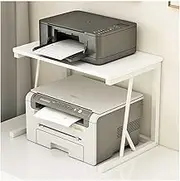 Printer Stand Printer Holder Printer Shelf 2 Tier Printer Stand Desktop Printer Table Steel Frame Printer Rack Storage Rack Office Home Printer Rack Printer Rack Printer Shelves (Color : White, Size