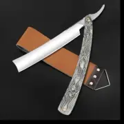 Barber Straight Cut Throat Razor Kit with 2 Sided Sharping Strop and Cloth