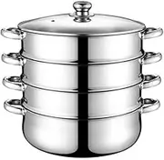 Stainless Steel Soup Pot for Steaming 32cm Steamer Pot Microwave Steamer Induction Steamer Pot Dumpling Steamer Saucepan Steamer Cooking Steamer Rack Crab 28c Metal Vegetable