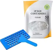Tubes, Lip Balm Container Tray Kit with Filling Tray and Spatula, Lip Balm Making Kit, 50 Clear Lip Balm Craft Set for Women, Girls, Lipstick, Hausgemac