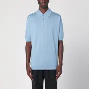 [JOHN SMEDLEY] Light blue Isis polo in cotton XL Light blue