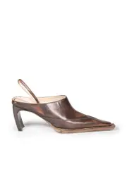 Brown Leather Serpent Mules