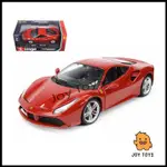 壓鑄 BBURAGO FERRARI 488 GTB 汽車紅色黃色 1:24。 秤