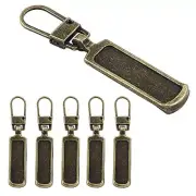 Hitefu 6PCS Zipper Pull Replacement, Upgraded Zipper Tags Cord Pulls for Bronze