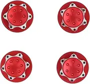 SAFIGLE Set of 4 1/8 Crawler Car Wheel Hub Covers Red Aluminium Alloy Hub Caps 17mm Lock Nut Thread