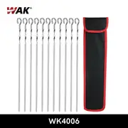 10PCS Stainless Steel BBQ Needle Outdoor Barbecue Manual Roast Grill Tool Set 43cm 17inch BBQ Skewers Camping BBQ Set - WK4006